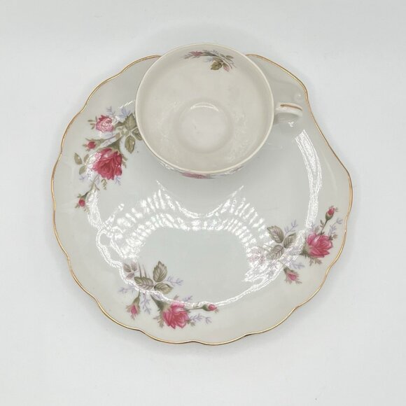 Norcrest Fine China Japan Floral Rose Tea Cup & Scallop Saucer Set Vintage Boho - Picture 2 of 10